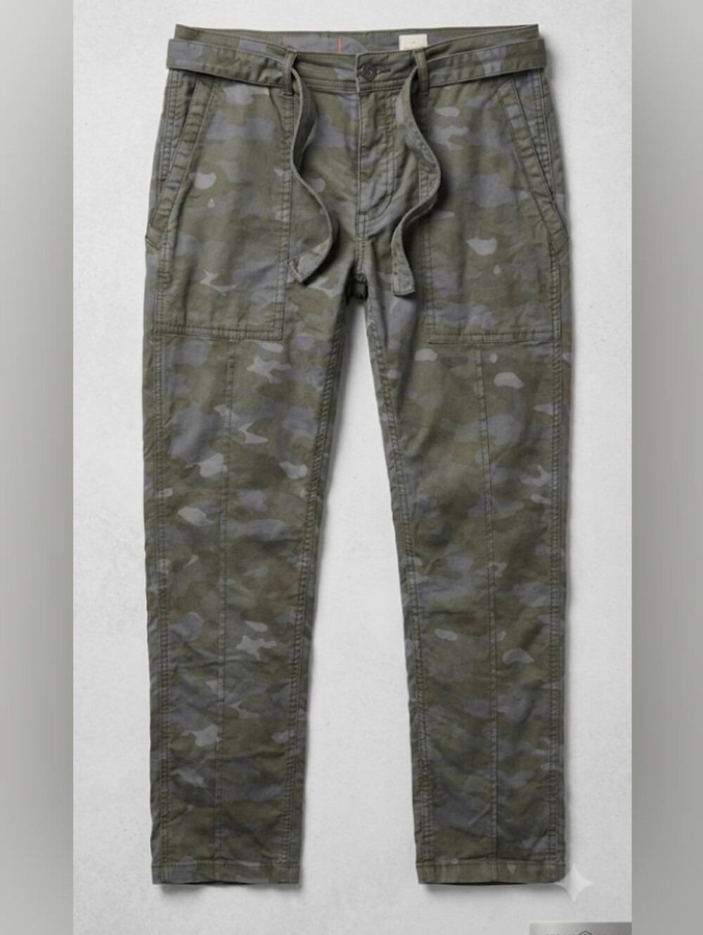 Anthropologie Wanderer Utility Camo Pants W/Belt (Sz 27) Stretchy Streetwear